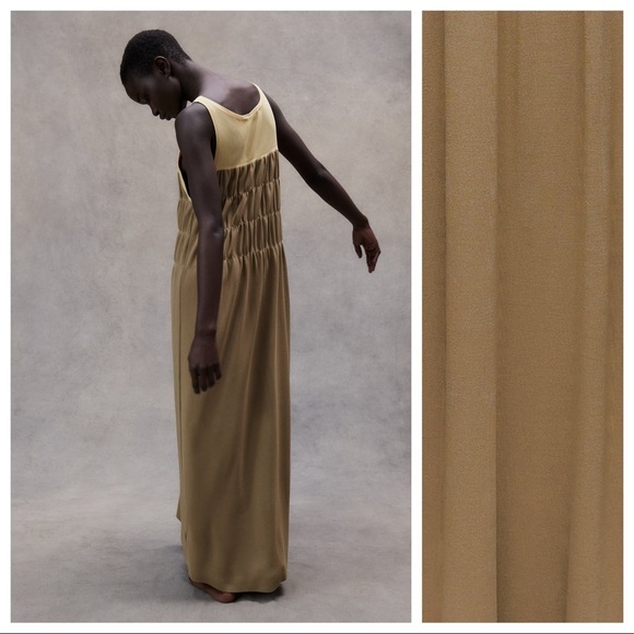 NWT. Zara Limited Edition Brown/Taupe Knitwear Maxi Dress. Size L - Picture 2 of 10